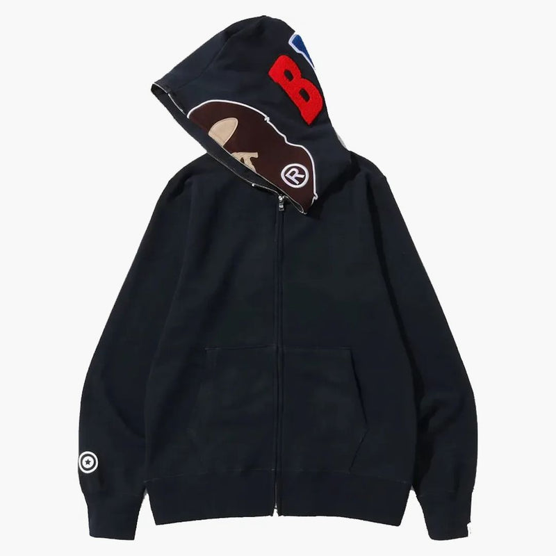 Bape Overdye 2nd Ape Full Zip Hoodie Black