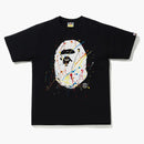 Bape Paint Splatter Ape Head Tea Black