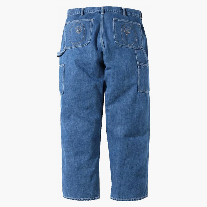 Bape Painter Denim Pants Indigo