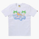 Bape Palm Tree Pattern Milo On Bape Tee White