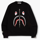 Bape Patched Shark Crewneck Black