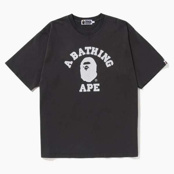 Bape Pigment Dyed College Relaxed Fit Tee Black