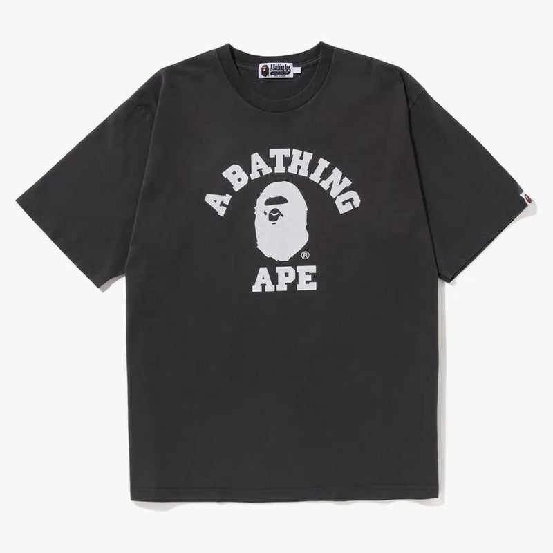 Bape Pigment Dyed College Relaxed Fit Tee Black