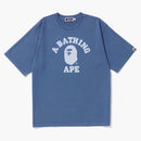 Bape Pigment Dyed College Relaxed Fit Tee Navy