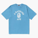 Bape Pigment Dyed College Relaxed Fit Tee Sax
