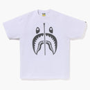 Čaj na žralok Bape Pigment (SS23) bílý