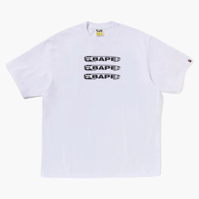 Bape Pin Logo Relaxed Fit Tee White