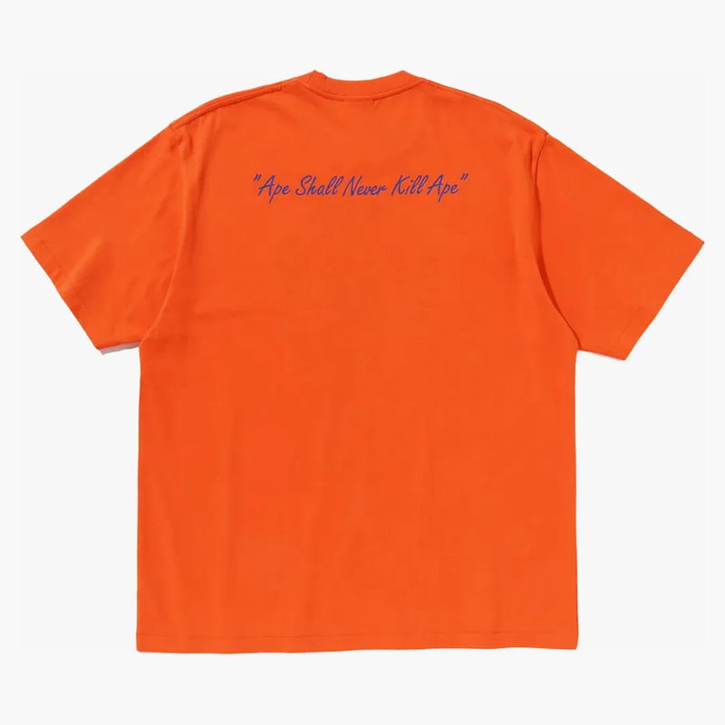 Bape Pixel Comic Ape Head Relaxaded Fit Tee Orange