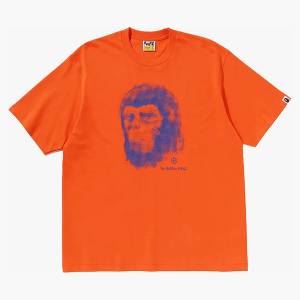 Bape Pixel Comic Ape Head Relaxaded Fit Tee Orange