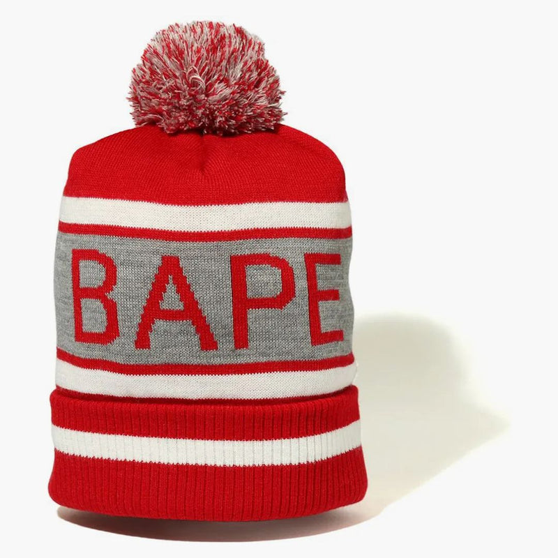 Bape Pom Pom Knit Cap Red