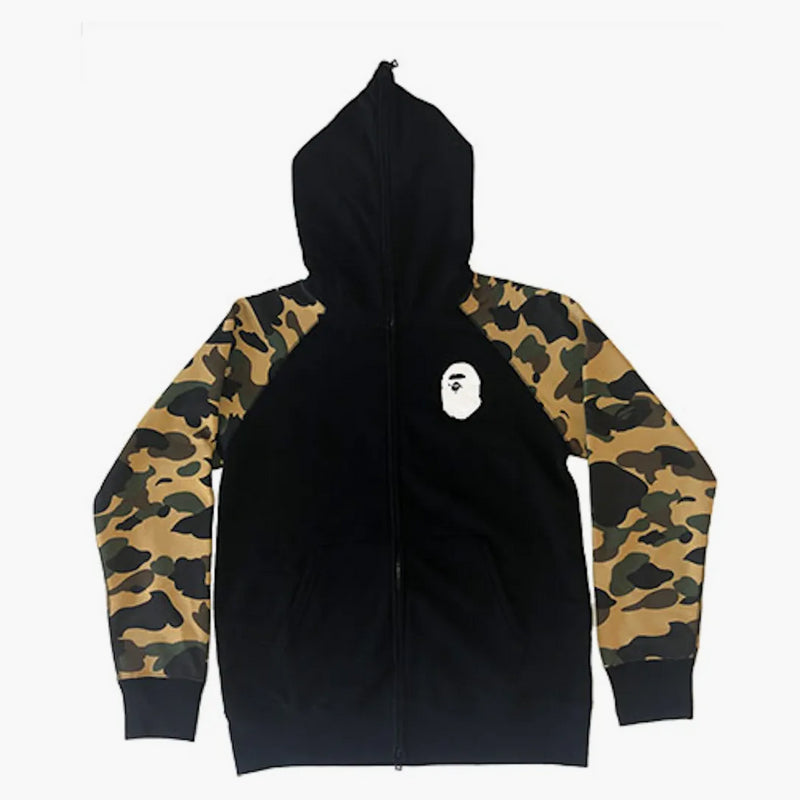 Bape Premium Happy Nový rok 1st Camo Sleaves Full Zip Hoodie (SS20) Černá/žlutá