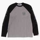 Bape Raglan manga L/s té negro