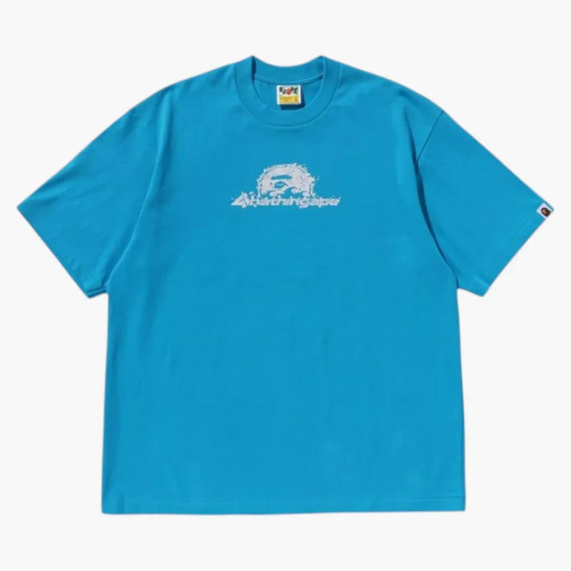 Bape Raindrop Ape Head Logo Relaxed Fit Tee Blue