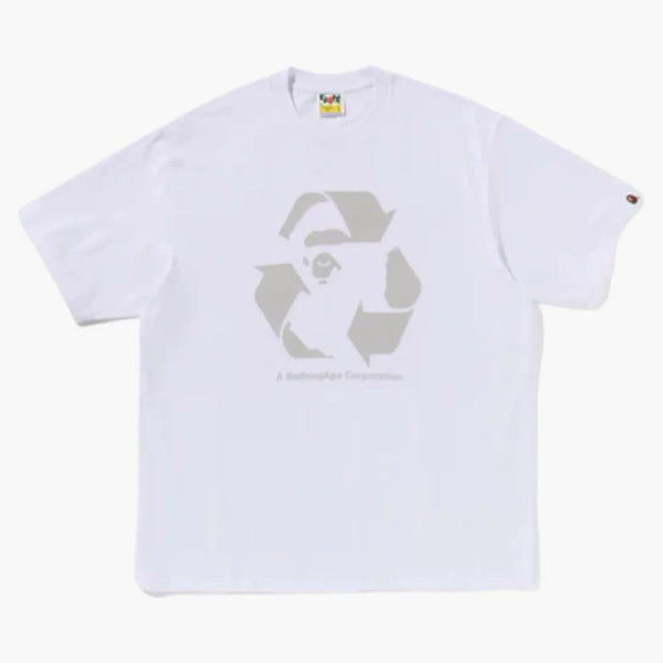 BAPE Recycle Motif uvolněný fit Tee White
