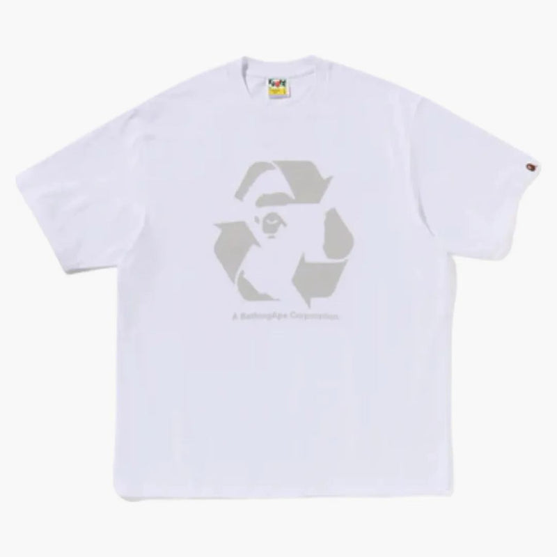 BAPE Recycle Motif uvolněný fit Tee White
