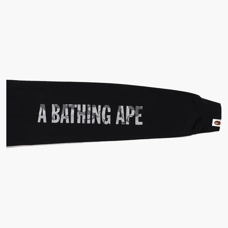 Bape Reflective Solid Camo Ape Head Relaxed Fit Pocket L/S Tea Black