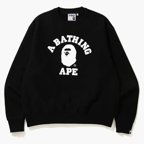 BAPE RELAXED CLASEL COLLEGE CREWNCK BLACK