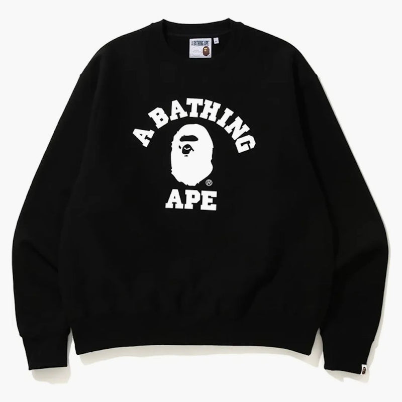 BAPE LAKEDED CLASSION COLLEGE CREWNECK BLACK