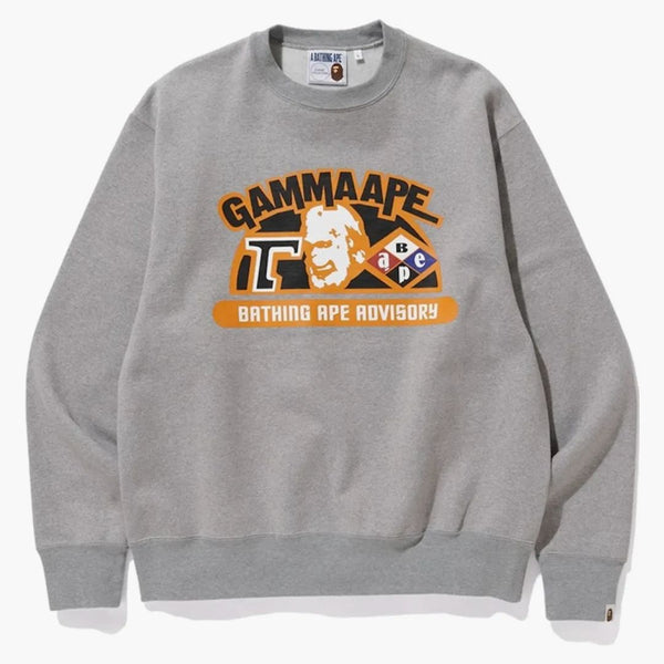 BAPE Relaxed Classic Gamma Ape Crewneck Grey