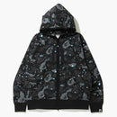 BAPE Relaxed Space Camo Full Zip Hoodie Black