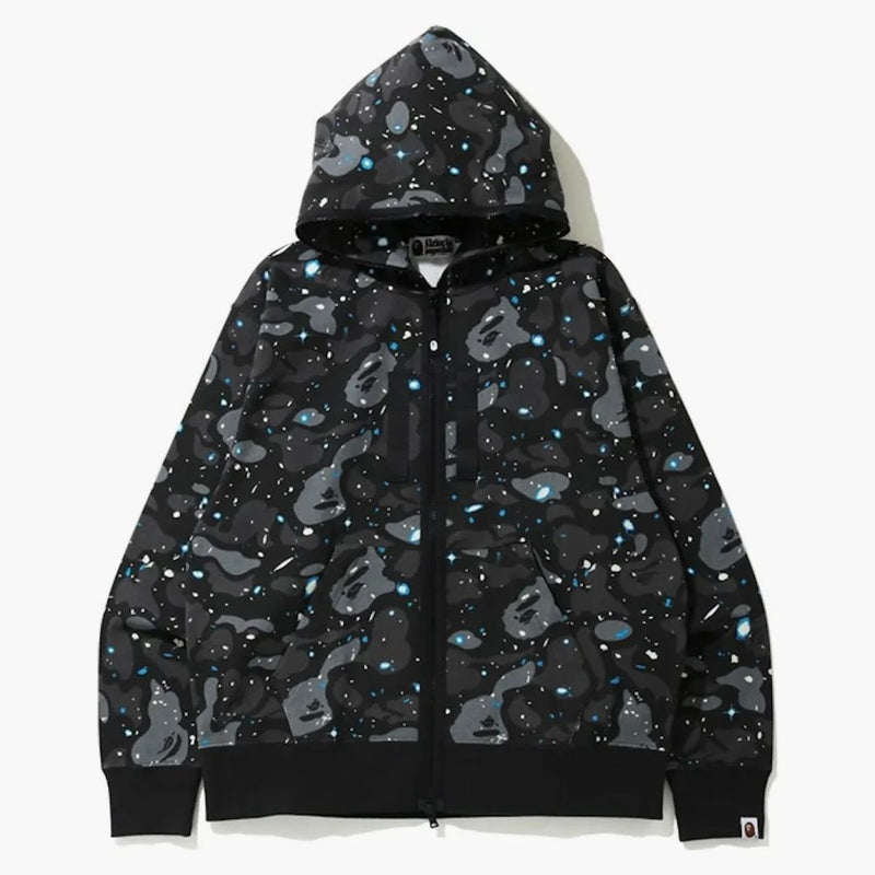 Bape Relaxed Space Camo Full Zip Hoodie Black