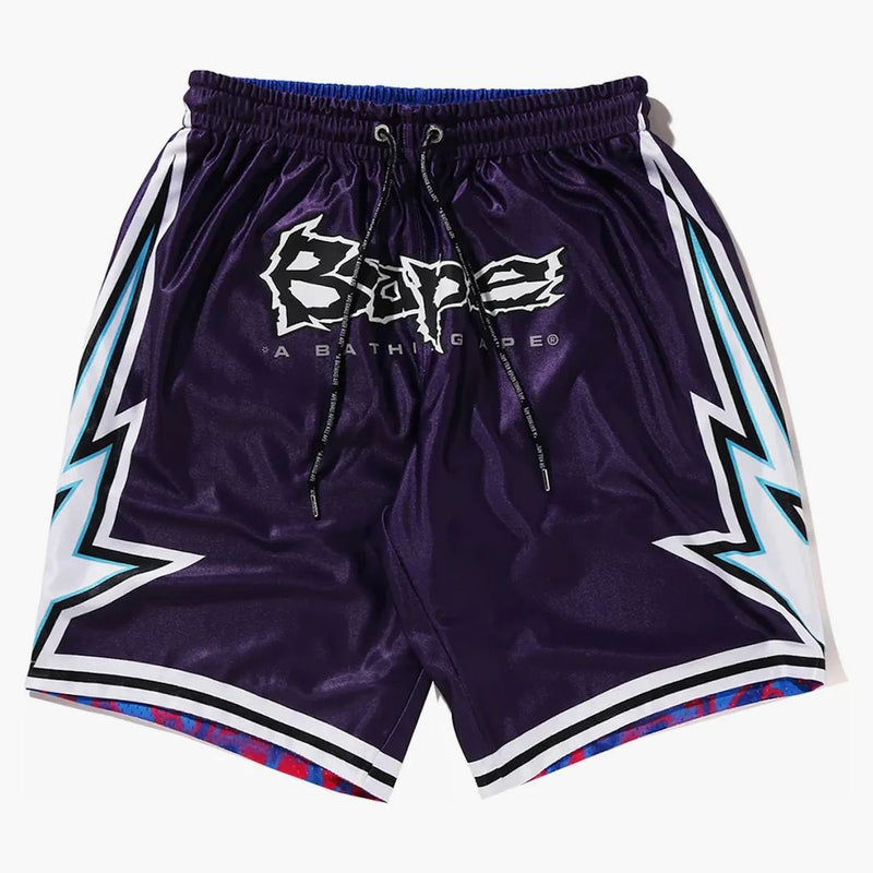 BAPE Reverzibilní basketbalové šortky fialové