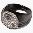 Bape Rhinestone Ape Head Ring Black