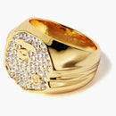 Bape Rhinestone Ape Head Ring Gold