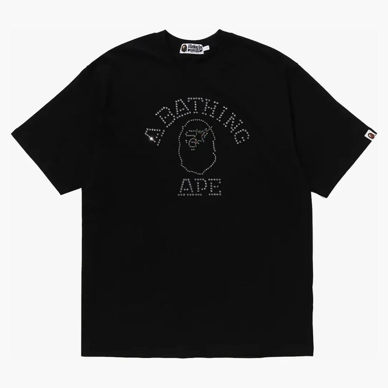 Bape Rhinestone College Relaxed Fit Tea Black