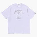Bape Rhinestone College Relaxed Fit Tee White