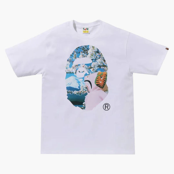 Bape Sakura Ape Head Photo I Tee White