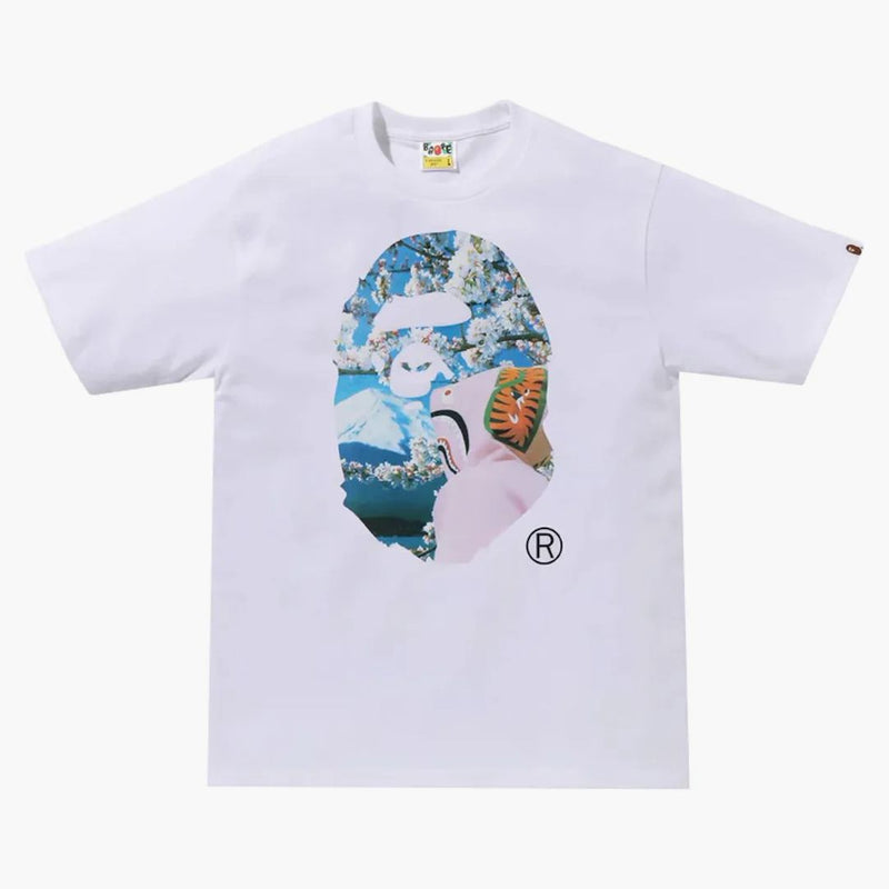 Bape Sakura Ape Head Photo I Tee White