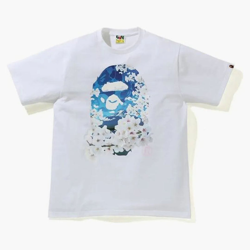 Bape Sakura Photo Ape Head Tea (SS21) bílá