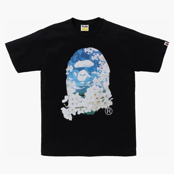 Bape Sakura Photo Ape Head Tea (SS24) Černá