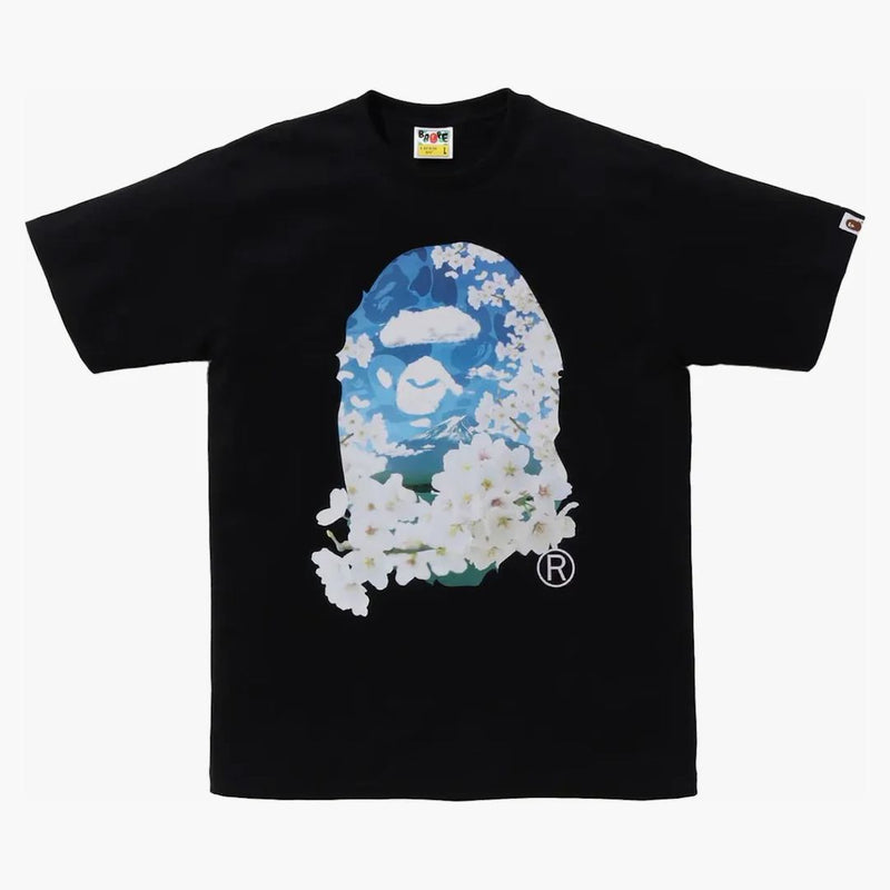 Bape Sakura Photo Ape Head Tea (SS24) Černá