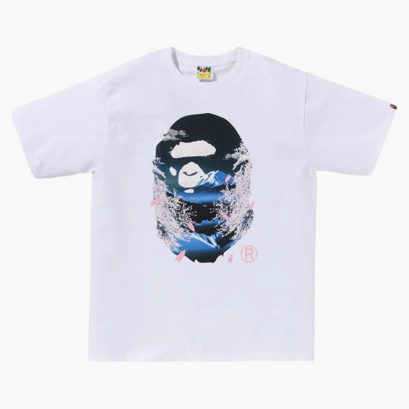 Bape Sakura Photo Ape Head Tea (SS25) Bianco
