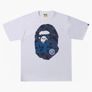 Bape Sand Camo Big Ape Head Tee White/Navy