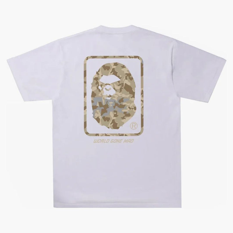BAPE SAND CAMO Mad Face Tee White/Beige