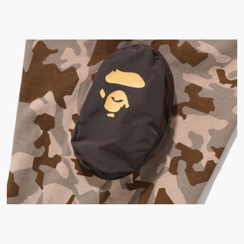 Bape Sand Camo Military Relaxed Fit Full Zip Mask Hoodie Beige