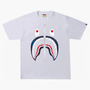 BAPE Sand Camo Shark Tee White/Navy