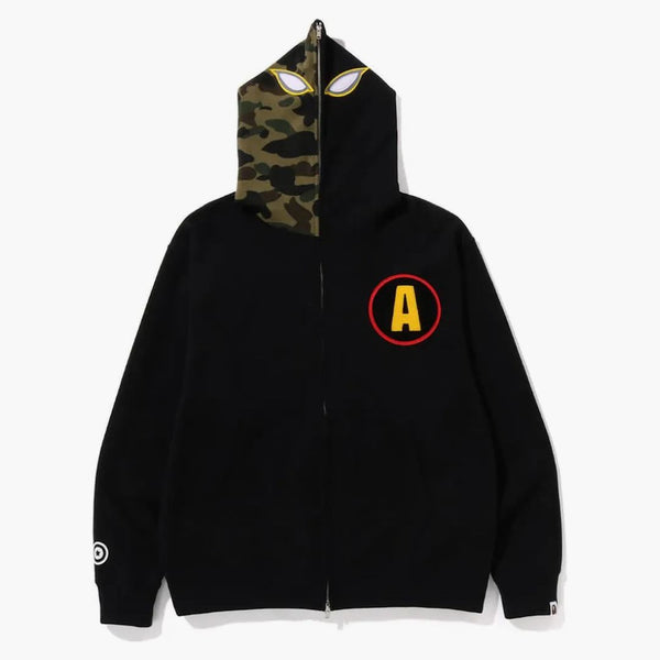 Bape Shadow Relaxed Fit Full Zip Hoodie Black