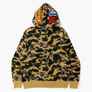 Bape Shark 1st Camo Shark Relaxed Full Zip Hoodie Yellow