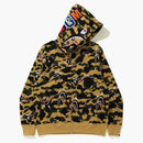 Bape Shark 1st Camo Shark Relaxed Full Zip Hoodie Yellow