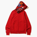 Bape Shark Full Zip Hoodie Red/Red
