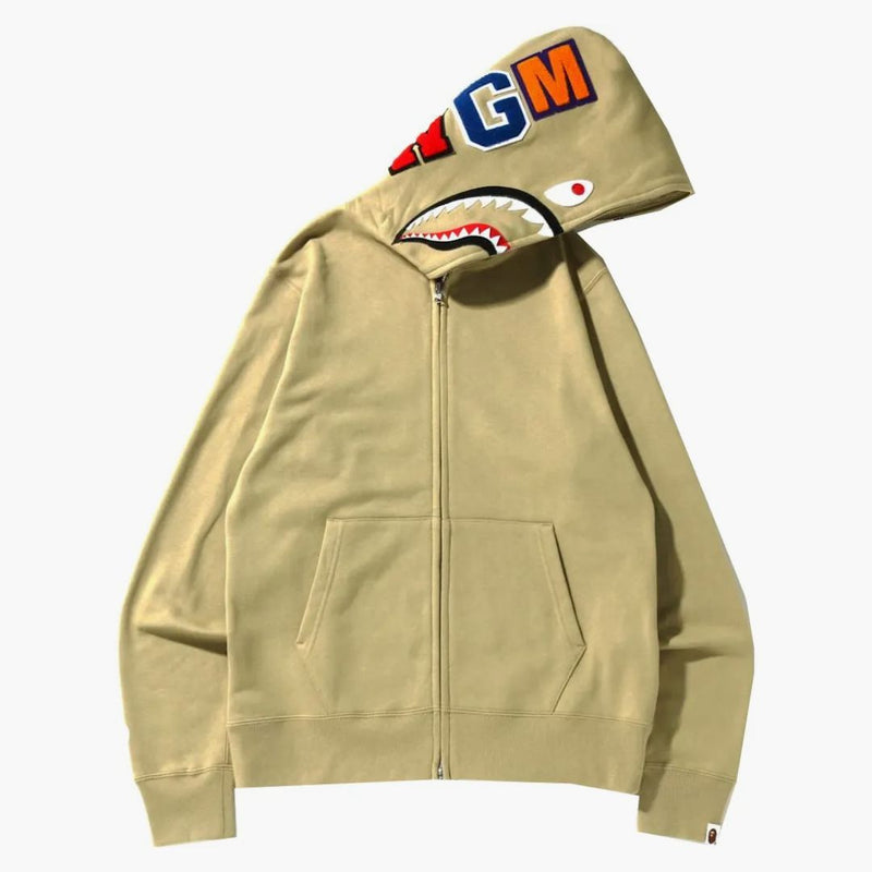 Bape Shark Full Zip Hoodie (SS22) Beige