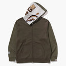 Bape Shark Full Zip Ii Hoodie Olivedrab