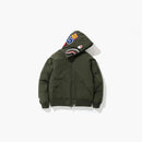 Bape Shark Hoodie Down Jacket Olive