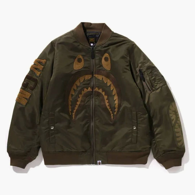 BAPE SHARK MA-1 Jacket Olive