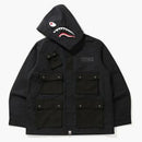 Giacca da tasca più tasca dello squalo bape nero