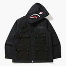 Giacca da tasca più tasca dello squalo bape nero